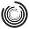 Black concentric circles.Vortex sign. Sound wave symbol