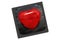 Black condom package with heart shape