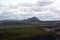 Black cone-shaped crater of the extinct volcano Nverfjall in Iceland