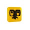 Black Conga drums icon isolated on transparent background. Musical instrument. Yellow square button.