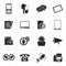 Black Contact and communication icons