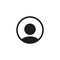 Black contact person icon on white background