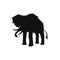 Black contour silhouette of elephant side view flat vector illustration isolated.
