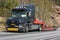 Black conventional Scania 164L Semi Trailer Trucking