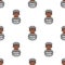 Black Convict Man Icon Seamless Pattern