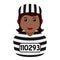 Black Convict Woman Avatar Flat Icon