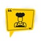Black Cook icon isolated on white background. Chef symbol. Yellow speech bubble symbol. Vector