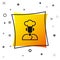 Black Cook icon isolated on white background. Chef symbol. Yellow square button. Vector