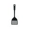 Black cook spatula on white background. Kitchenware concept.