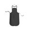 Black cooking apron mockup, textile clothing item for chefs on hanger