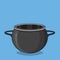 Black cooking pot, empty black saucepan