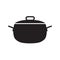 Black cooking pot icon