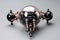 A black and copper robot with a glass dome, AI