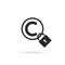 Black copyright symbol with padlock and shadow