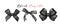 Black coquette ribbon bow aesthetic watercolor hand drawing banner