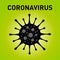 Black coronavirus icon on green background
