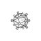 Black Coronavirus Polygonal mesh icon. Vector linear Coronavirus Covid-19 cell symbol for pandemic infection