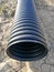 Black corrugated pipe for water canalization