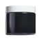 Black cosmetic cream jar. Gloss pot, white cap can