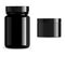 Black cosmetic package, vitamin jar mockup set