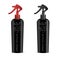 Black cosmetics sprayer bottles mockup set