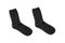 Black cotton socks mockup for design on white background.