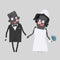 Black couple getting marriaged.3D