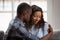 Black couple in love after quarrelling at home