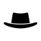 Black cowboy hat icon isolated on white background. Vector illustration