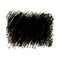 Black crayon scribble texture stain on white background