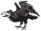 Black crazy cartoon raven character design.