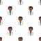 Black Crazy Scientist Seamless Pattern