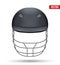 Black Cricket Helmet Front View