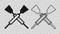 Black Crossed oars or paddles boat icon isolated on transparent background. Vector