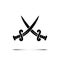 Black crossed pirate swords or knives icon isolated on white background. Vector illustration.