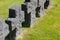 Black crosses on German world war 2 cemetery in La Cambe, Norman