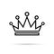 Black Crown icon isolated on whine background. Vector design element.