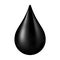 Black crude oil drop isolated on white background, icon of drop of crude oil or petroleum, black crude oil drop and spill symbol