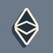 Black Cryptocurrency coin Ethereum classic ETC icon on grey background. Physical bit coin. Digital currency. Altcoin