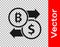 Black Cryptocurrency exchange icon isolated on transparent background. Bitcoin to dollar exchange icon. Cryptocurrency technology