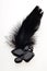 Black crystal and feather brooch
