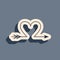 Black Cupid arrow heart, Valentines Day cards icon isolated on grey background. Long shadow style. Vector