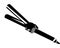 Black curling iron for girls icon on white background