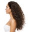 Black Curly Hair Latin Model Profile Side View Isolated White Background. Beauty Woman Afro Curls Hairstyle. Brunette Girl with