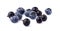 Black currant berries with blueberries   on White Background isolated.  Ripe black berries isolated