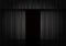 Black curtain stage vector background. Dark velvet drape. Open drapery. Theater scene, opera, concert or cinema. 3d