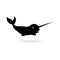 Black Cute narwhal icon or logo