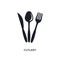 black cutlery isolated vector icon. simple element illustration from hotel concept vector icons. cutlery editable logo symbol