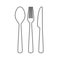 Black cutlery set icon