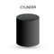 Black cylinder with gradients and shadow for game, icon, package design, logo, mobile, ui, web, education. 3d cylinder